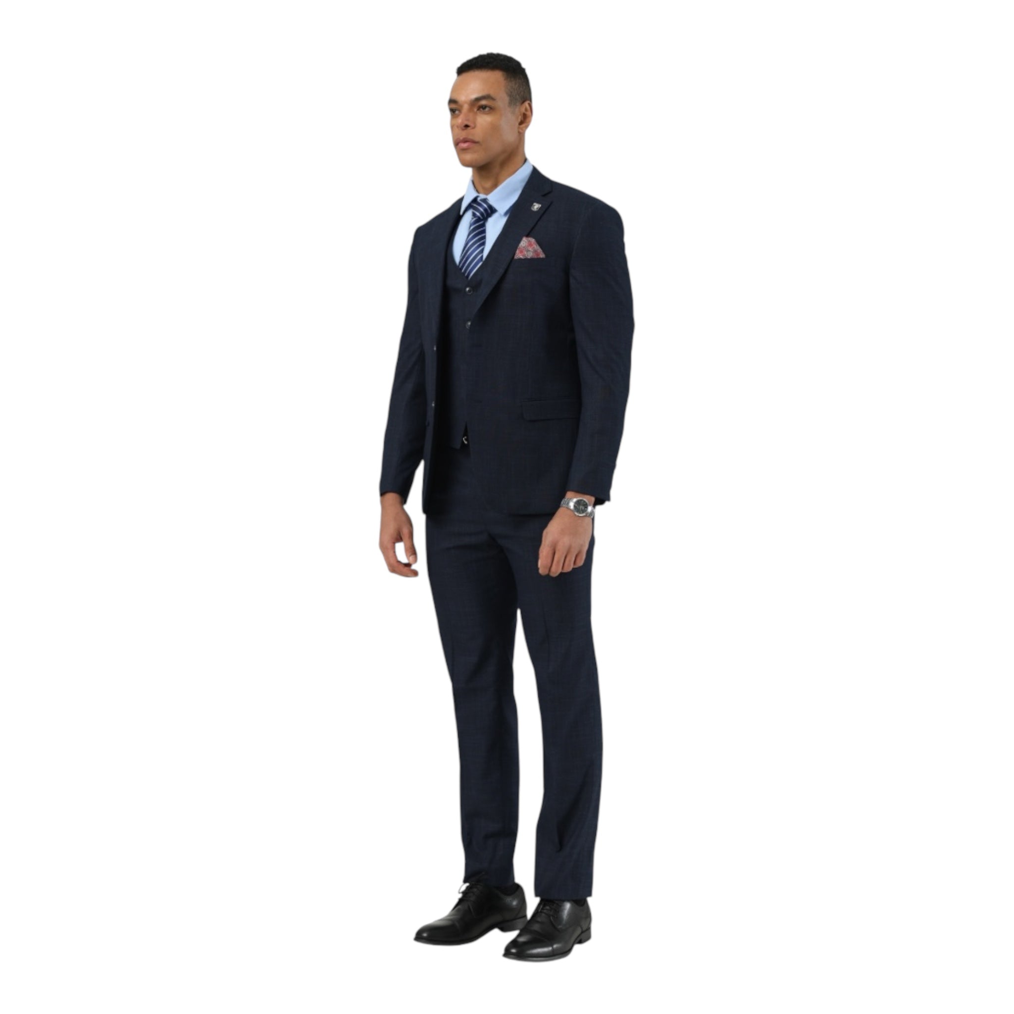 STACY ADAMS: Crosshatch 3pc. Suit SM208H1